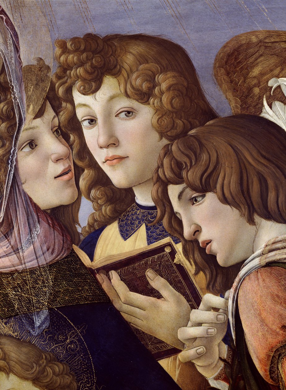 Angyalok a Gránátalma Madonnájából 44340 részlet alkotó: Sandro Botticelli