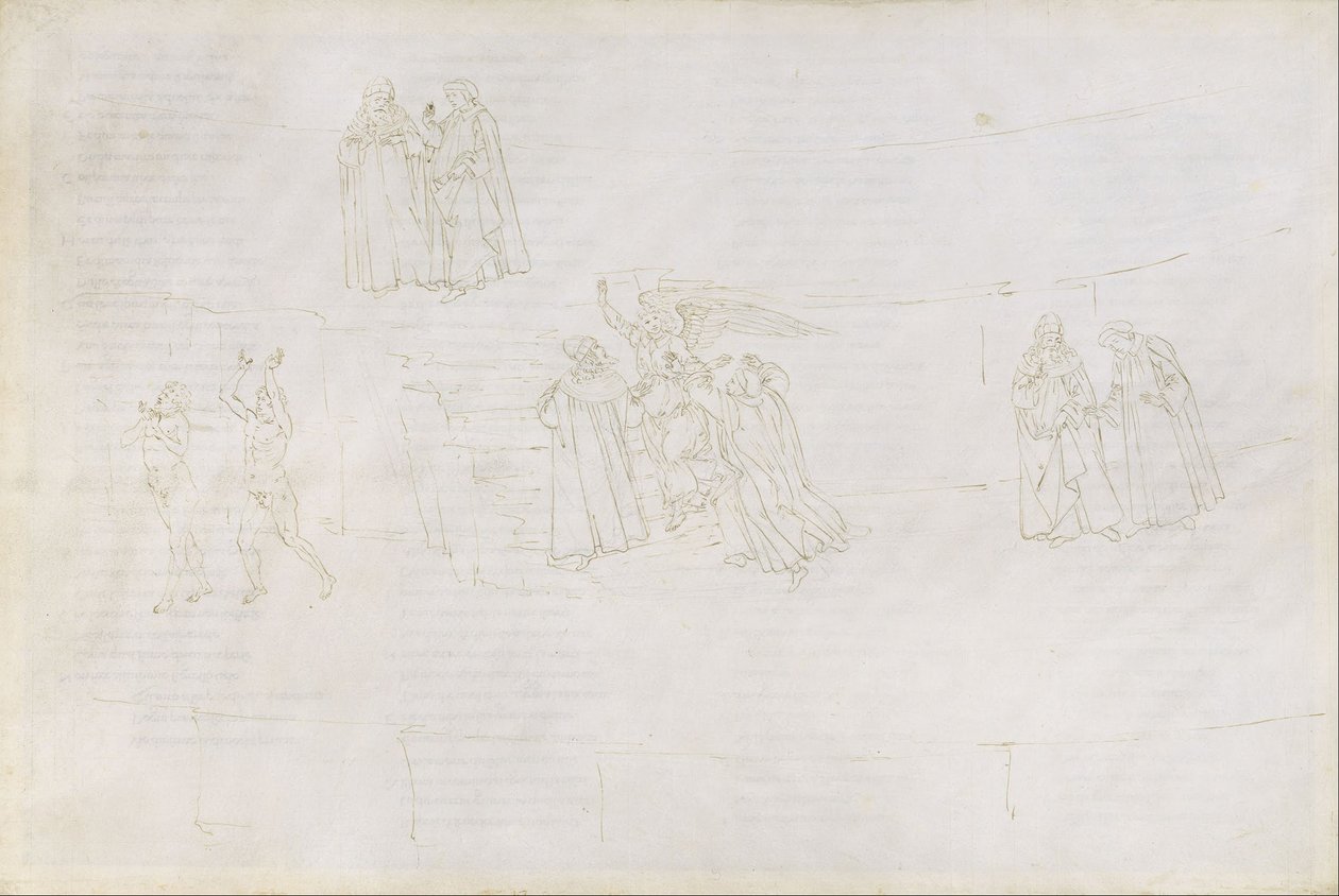 Rajzok Dante „Isteni színjátékához” (Purgatórium 17.) alkotó: Sandro Botticelli