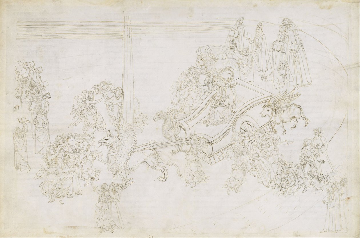 Rajzok Dante „Isteni színjátékához” (Purgatórium 31.) alkotó: Sandro Botticelli