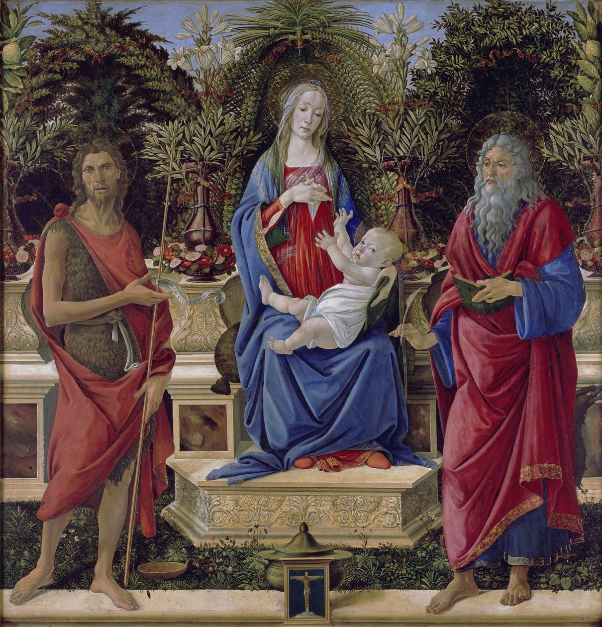 Német: Trónoló Mária a Gyermekkel és mindkét Szent Jánossal Madonna és Gyermeke mindkét Szent Jánossal


  Alternatív cím(ek): Németül: Trónoló Mária a Gyermekkel és mindkét Szent Jánossal Bardi János oltárképe alkotó: Sandro Botticelli