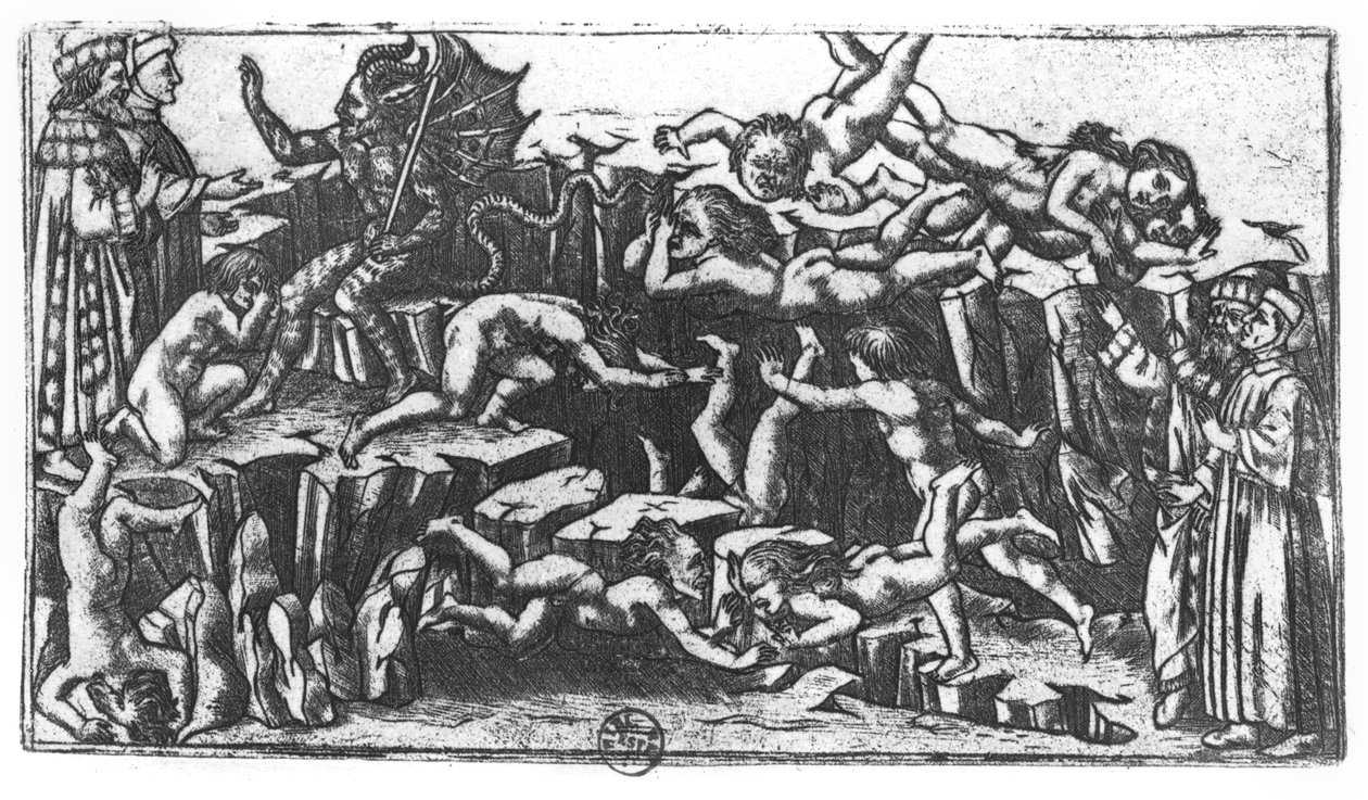 A pokol, Dante Alighieri (1265-1321) "Isteni színjátékából" alkotó: Sandro Botticelli