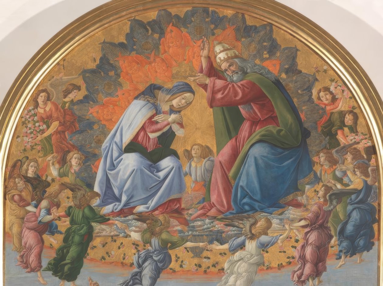 Mária megkoronázása négy szenttel alkotó: Sandro Botticelli