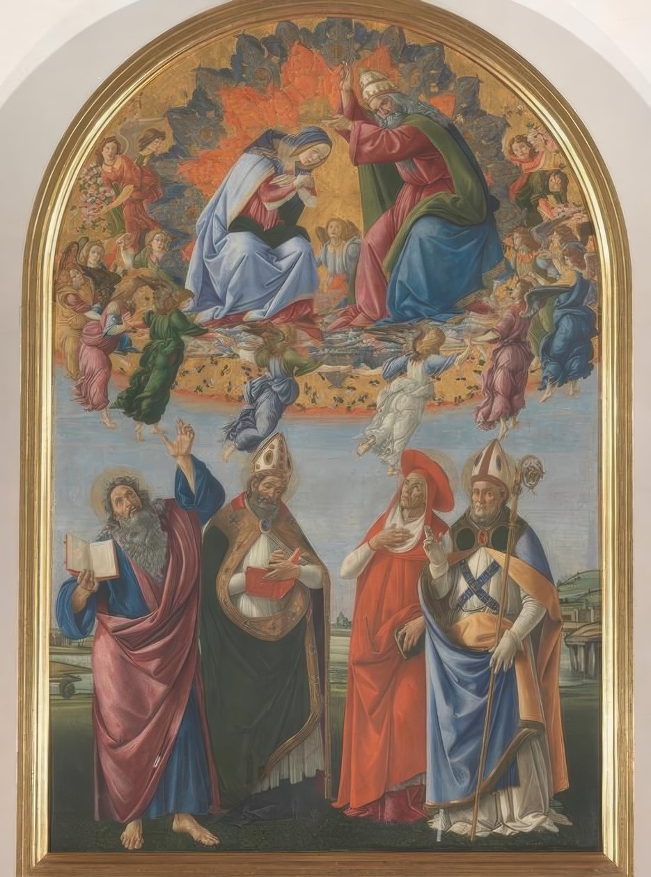 Mária megkoronázása négy szenttel alkotó: Sandro Botticelli