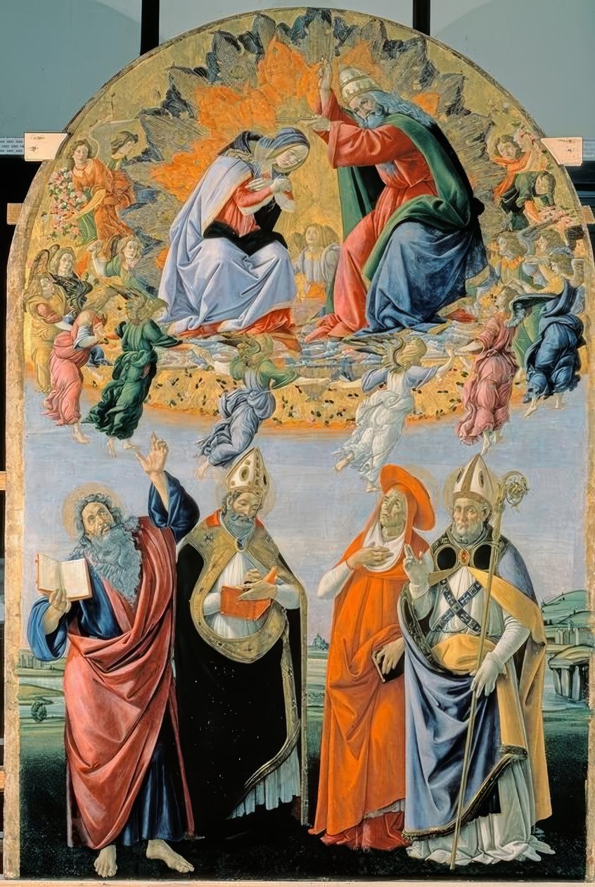 Mária megkoronázása négy szenttel alkotó: Sandro Botticelli