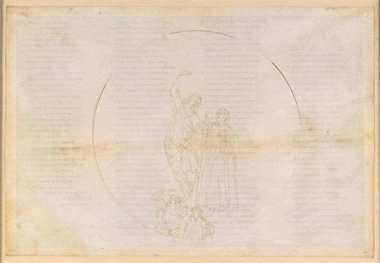 A Divina Commedia, Paradiso XIV. A negyedik bolygószféra (Napég): Salamon beszámol Danténak a test feltámadás utáni megdicsőüléséről; felrepülés a Mars szférájába; Krisztus látomása alkotó: Sandro Botticelli