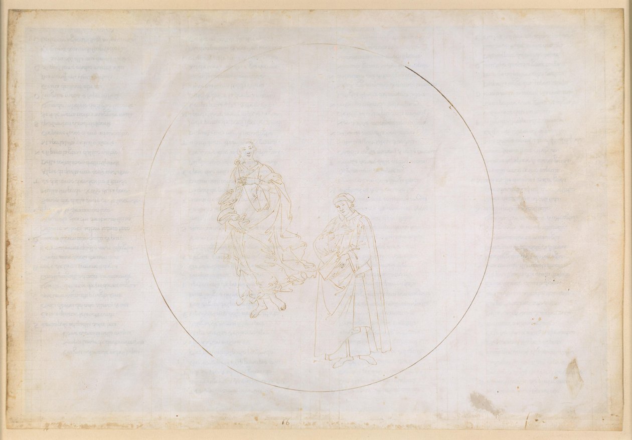 A Divina Commedia, Paradiso XVI. Az ötödik bolygószféra (a Mars égboltja): Cacciaguida siratja Firenze erkölcsi hanyatlását alkotó: Sandro Botticelli