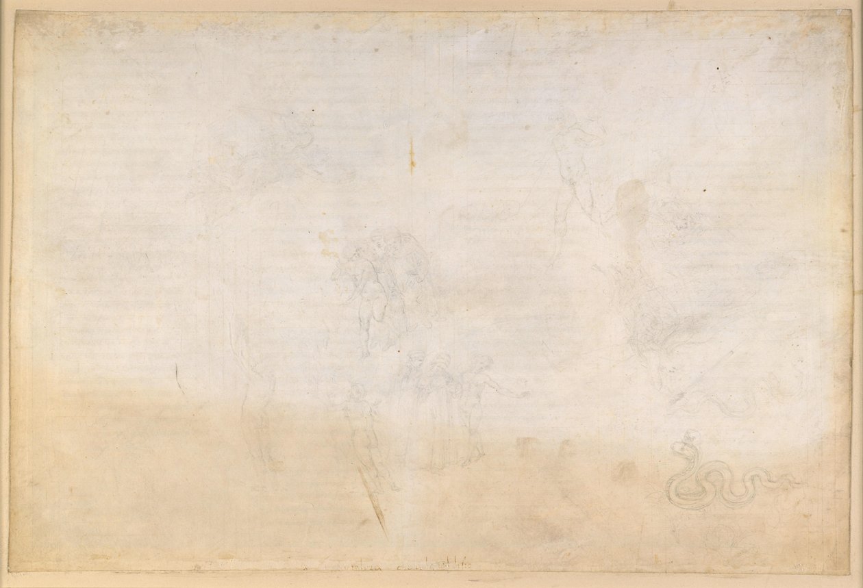 A Divina Commedia, Purgatórium VIII. Előpurgatórium, középső övezet: a késlekedő fejedelmek völgye; a kígyó kísértése; beszélgetés Nino Viscontival és Currado Malaspinával alkotó: Sandro Botticelli