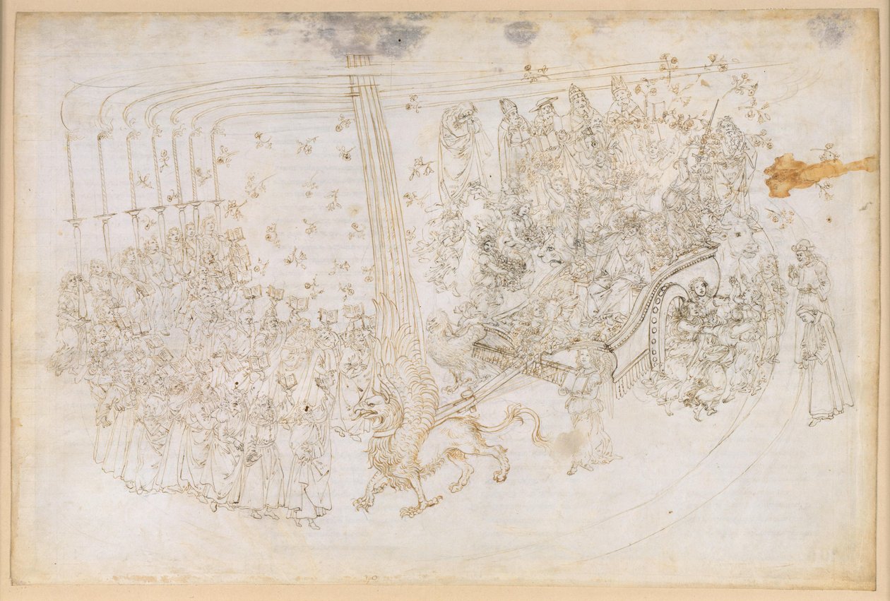 A Divina Commedia, Purgatórium XXX. A földi paradicsom: Beatrice a diadalmas szekéren alkotó: Sandro Botticelli