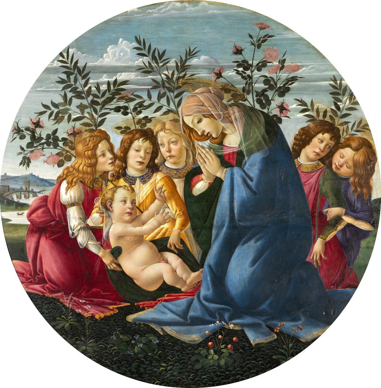 Madonna imádja a gyermeket öt angyallal alkotó: Sandro Botticelli