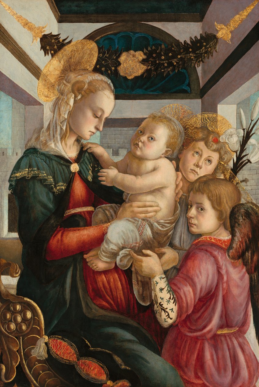 Madonna és gyermeke angyalokkal alkotó: Sandro Botticelli