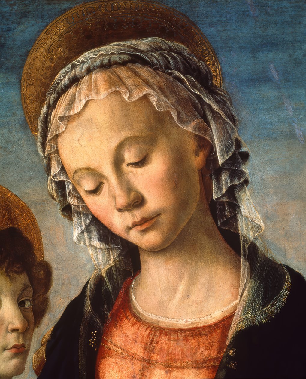 Mária a gyermekkel, a fiú Jánossal és két angyallal alkotó: Sandro Botticelli