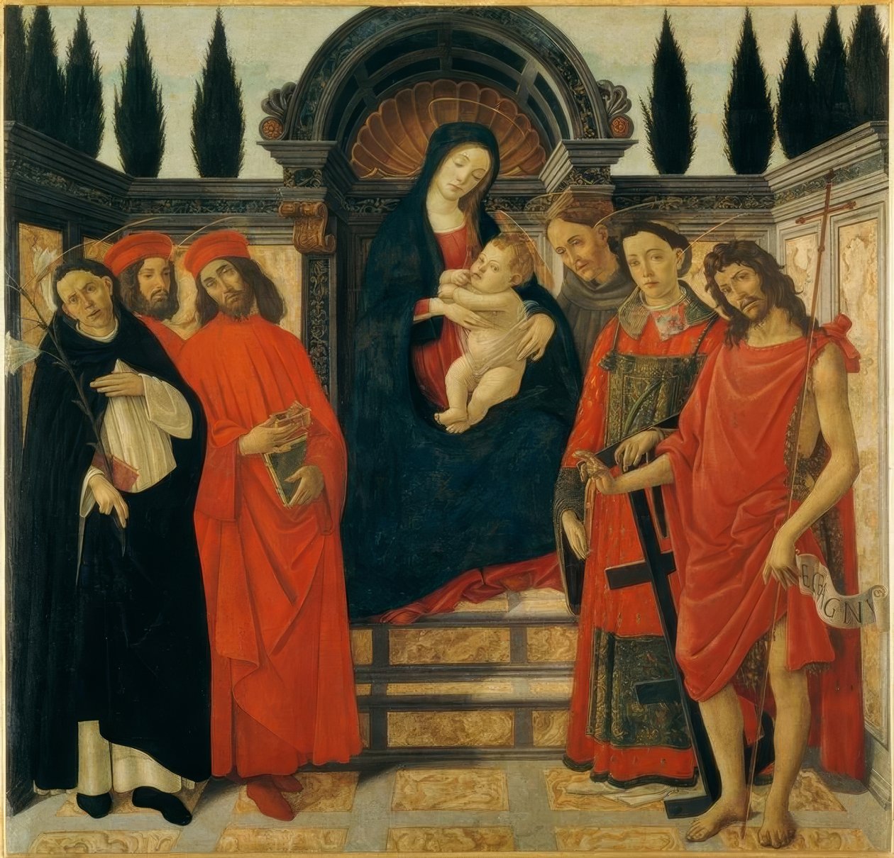 Mária gyermekkel és szentekkel alkotó: Sandro Botticelli