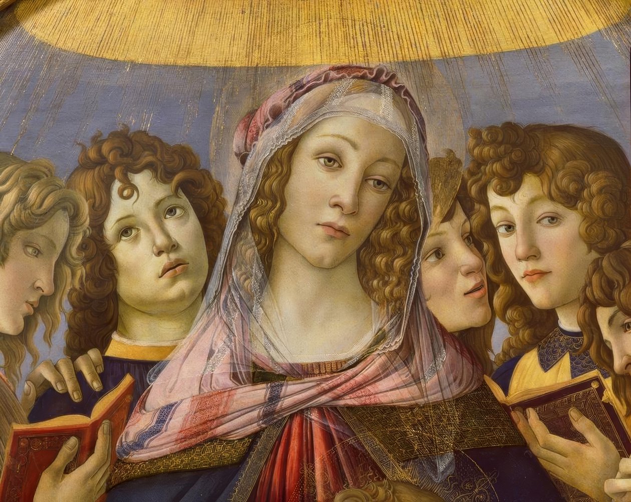 Mária a gyermekkel és hat angyallal alkotó: Sandro Botticelli