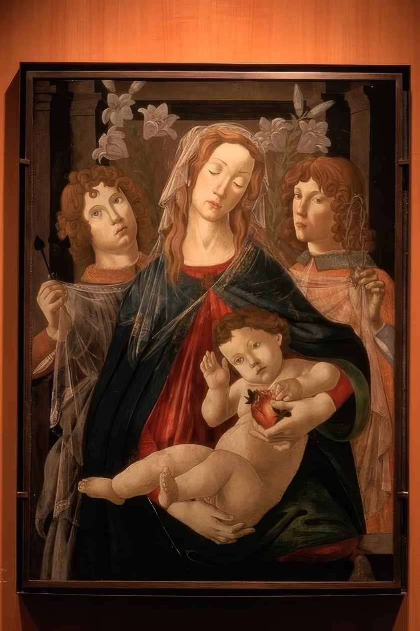 Mária a gyermekkel és két angyallal alkotó: Sandro Botticelli