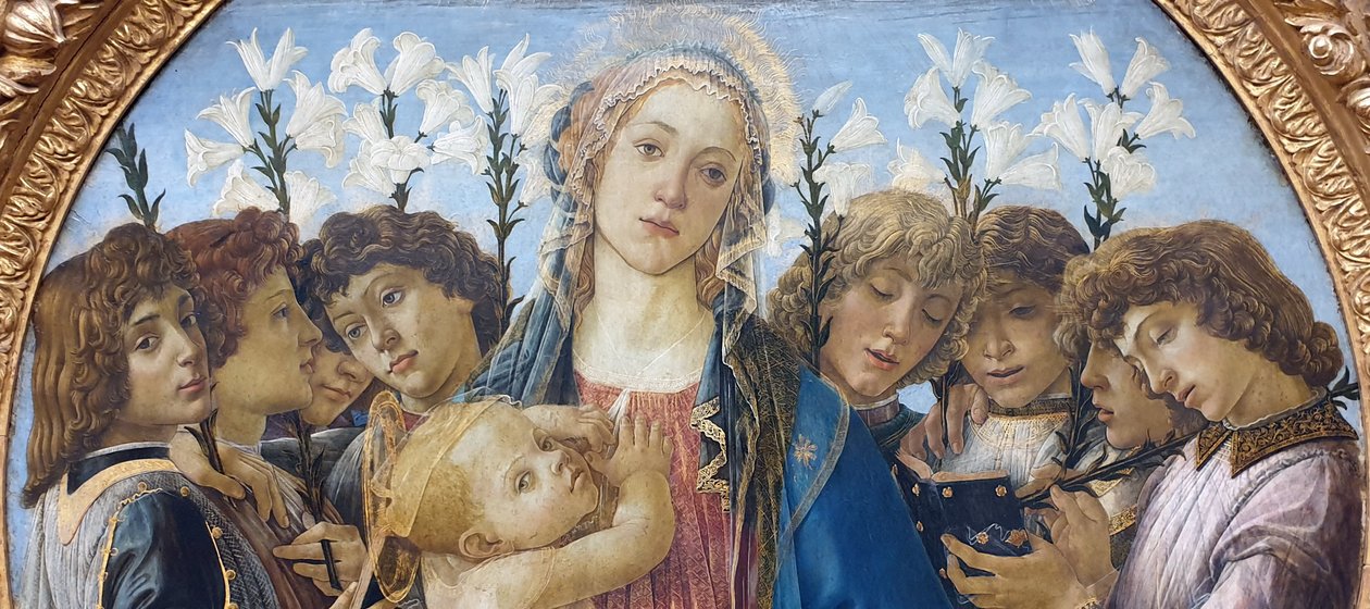 Mária a gyermekkel és az éneklő angyalokkal alkotó: Sandro Botticelli
