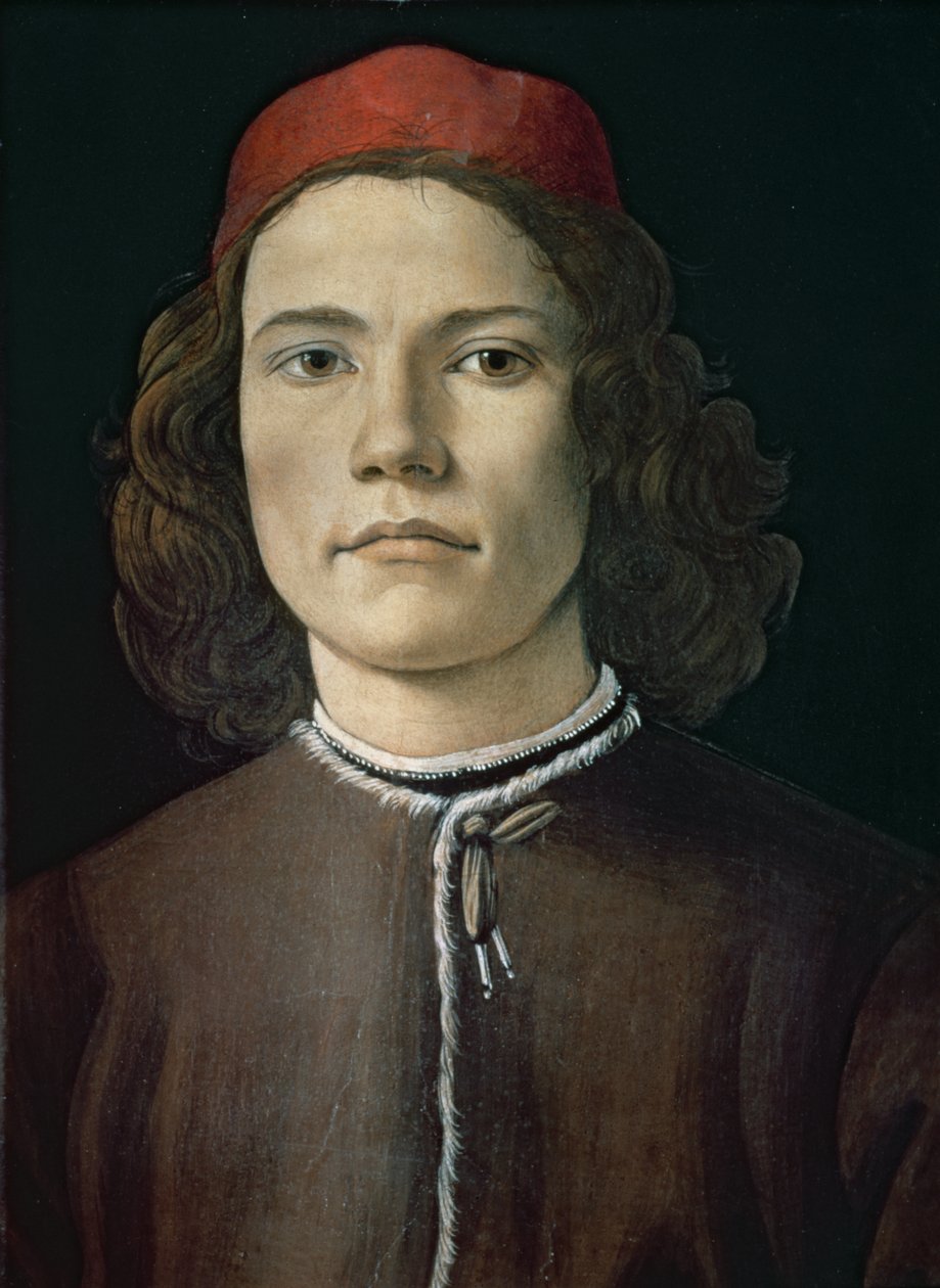 Egy fiatal férfi portréja, 1480-85 körül (tempera és olaj, tábla) alkotó: Sandro Botticelli
