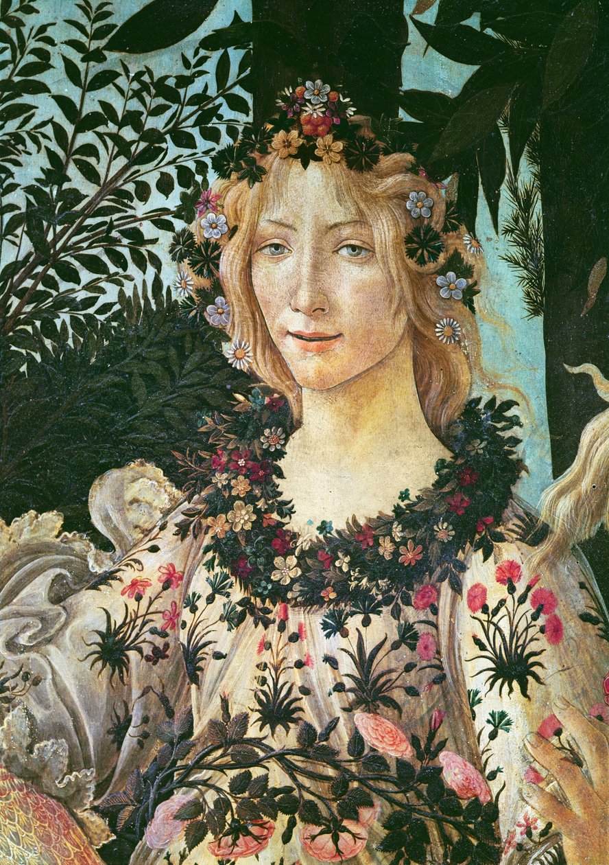 Primavera, a Flora mint a tavasz órája részlete, 1478-as tempera a panelen alkotó: Sandro Botticelli