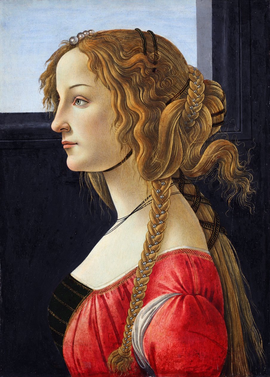 Egy fiatal nő profilképe alkotó: Sandro Botticelli