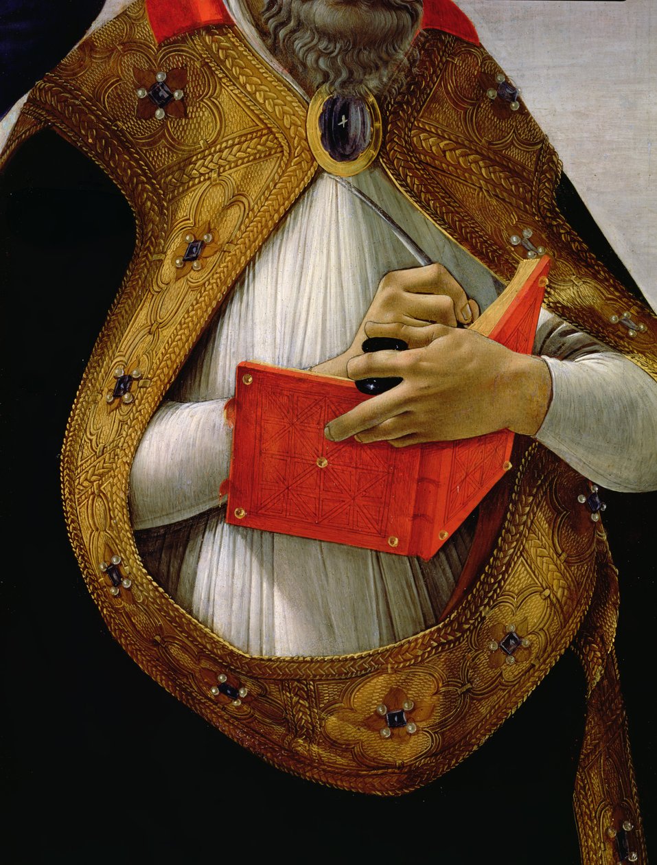 Szent Ágoston, a Szűzanya koronázásából, 1488-90 körüli tempera a 44363-as táblarészleten alkotó: Sandro Botticelli