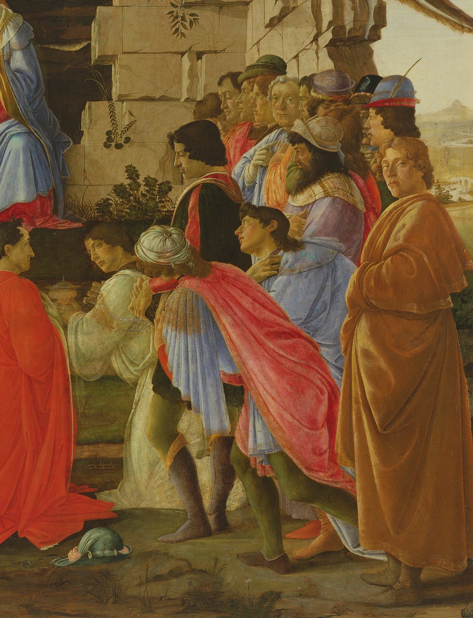 A mágusok imádása, az önarckép és a Medici család ábrázolásának részlete lásd a 395-ös panelt alkotó: Sandro Botticelli