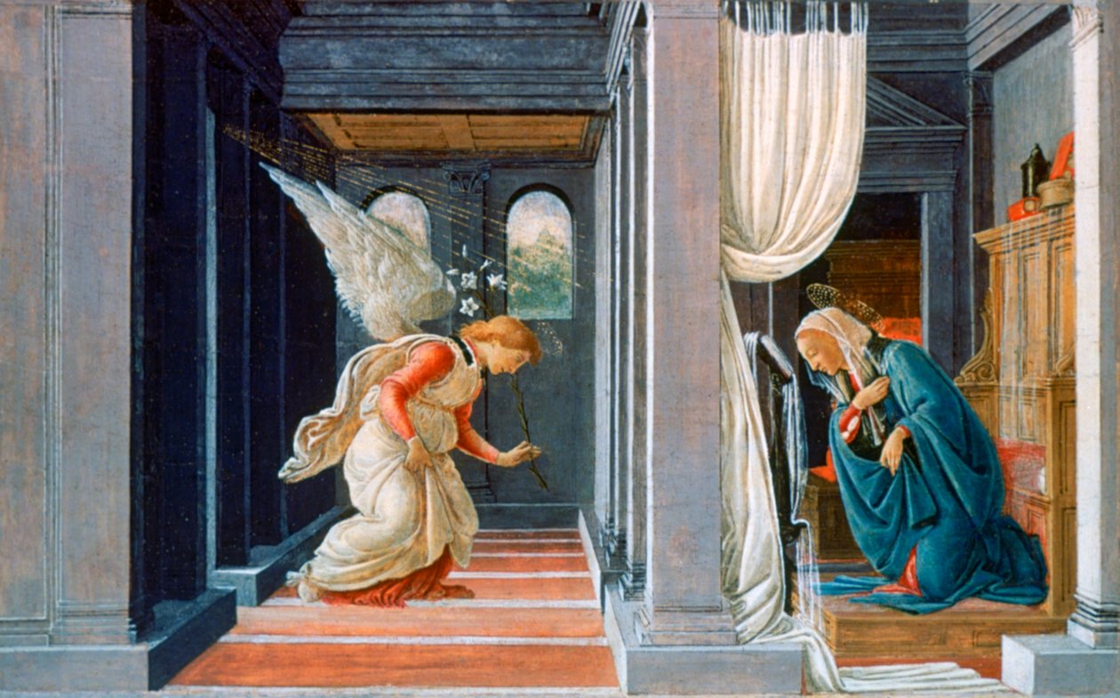 Az Angyali üdvözlet, c1485 alkotó: Sandro Botticelli