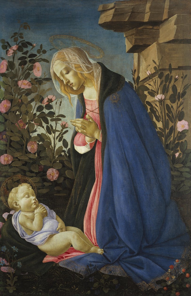 A Szűzanya imádja az alvó Krisztust alkotó: Sandro Botticelli