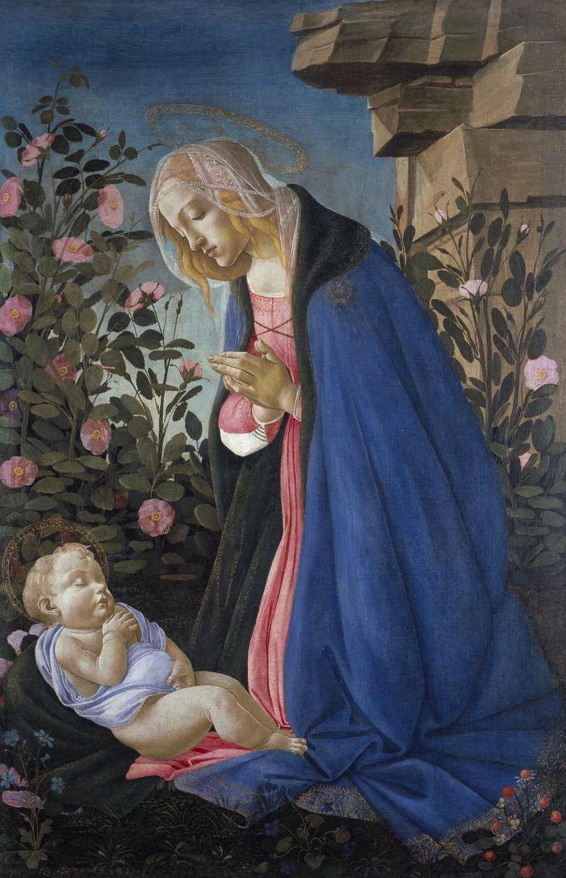 A Szűzanya imádja az alvó Krisztust alkotó: Sandro Botticelli