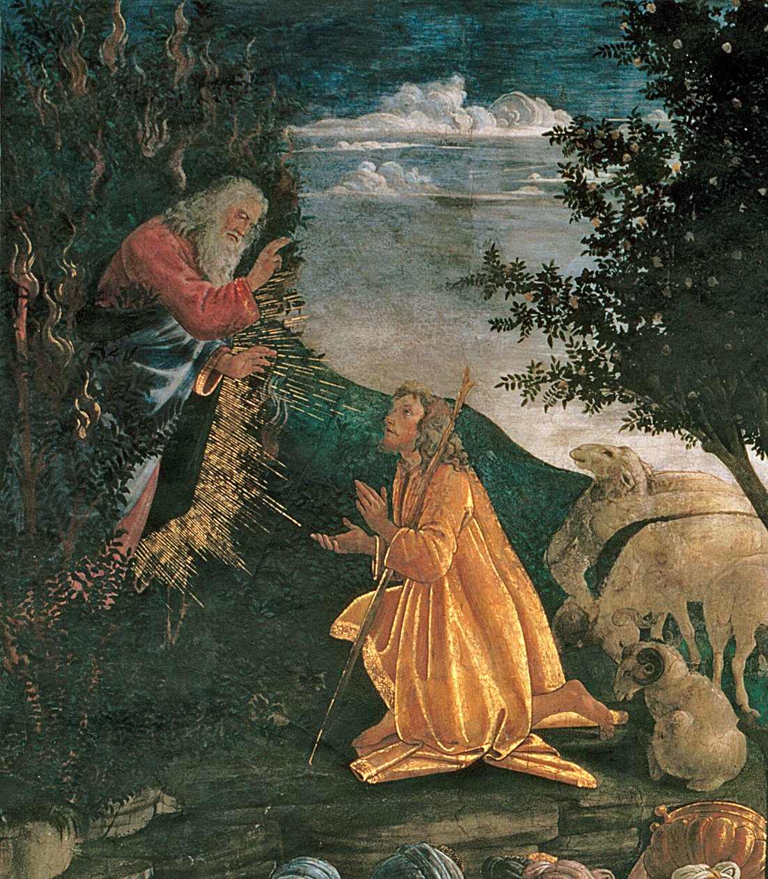Mózes ifjúsága, a Sixtus-kápolnában, 1481, 80051-es freskó részlete alkotó: Sandro Botticelli