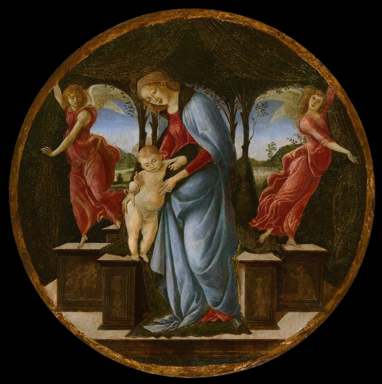 Szűz és gyermek két angyallal, 148595. alkotó: Sandro Botticelli