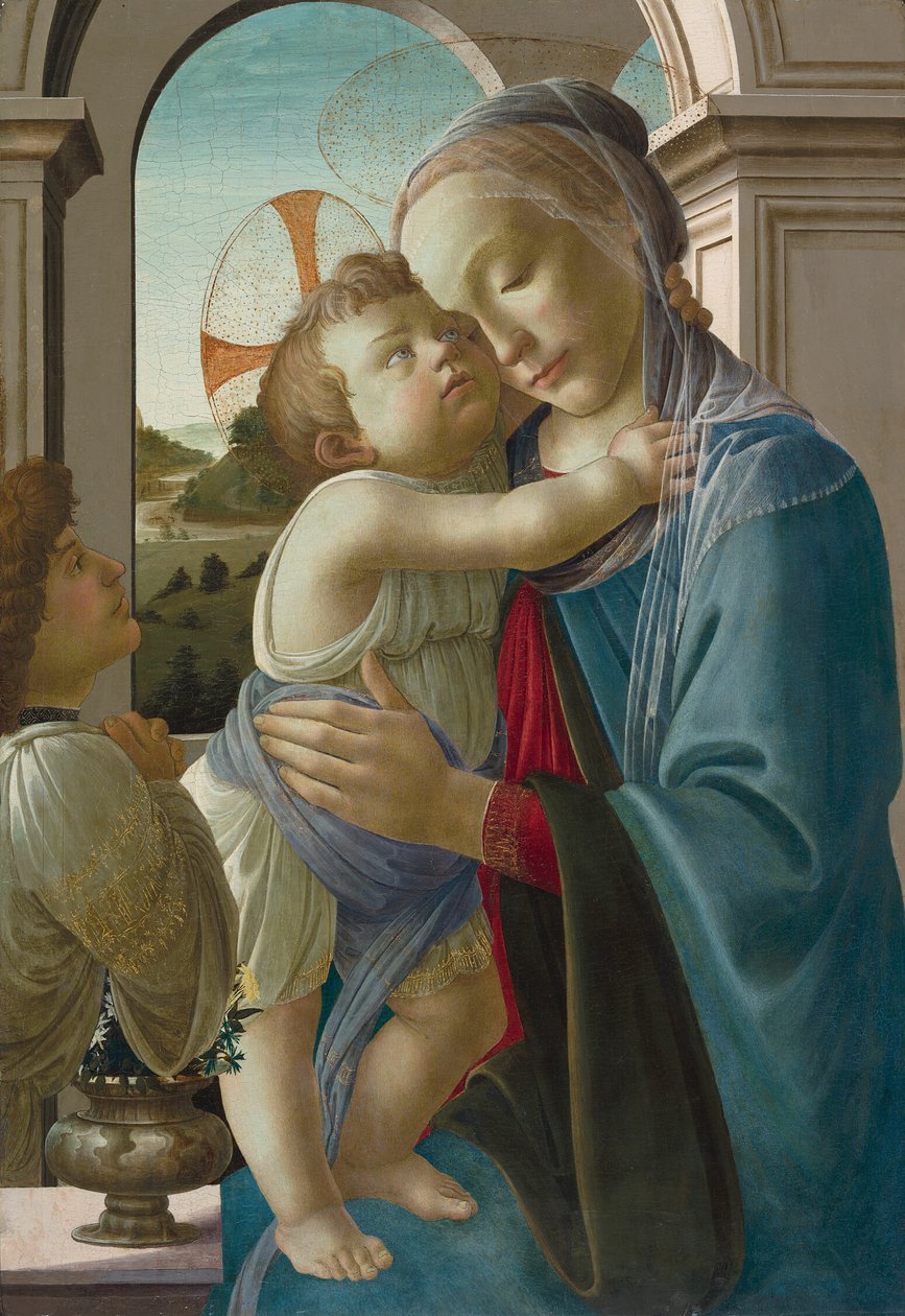 Szűz és gyermeke egy angyallal alkotó: Sandro Botticelli