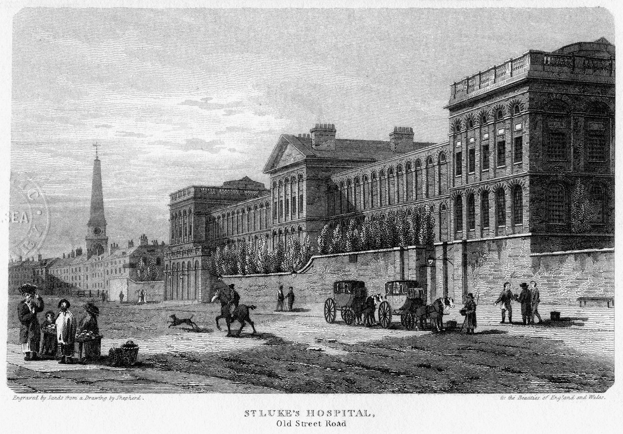 St Lukes Hospital, Old Street, Finsbury, London, 1815. alkotó: Sands