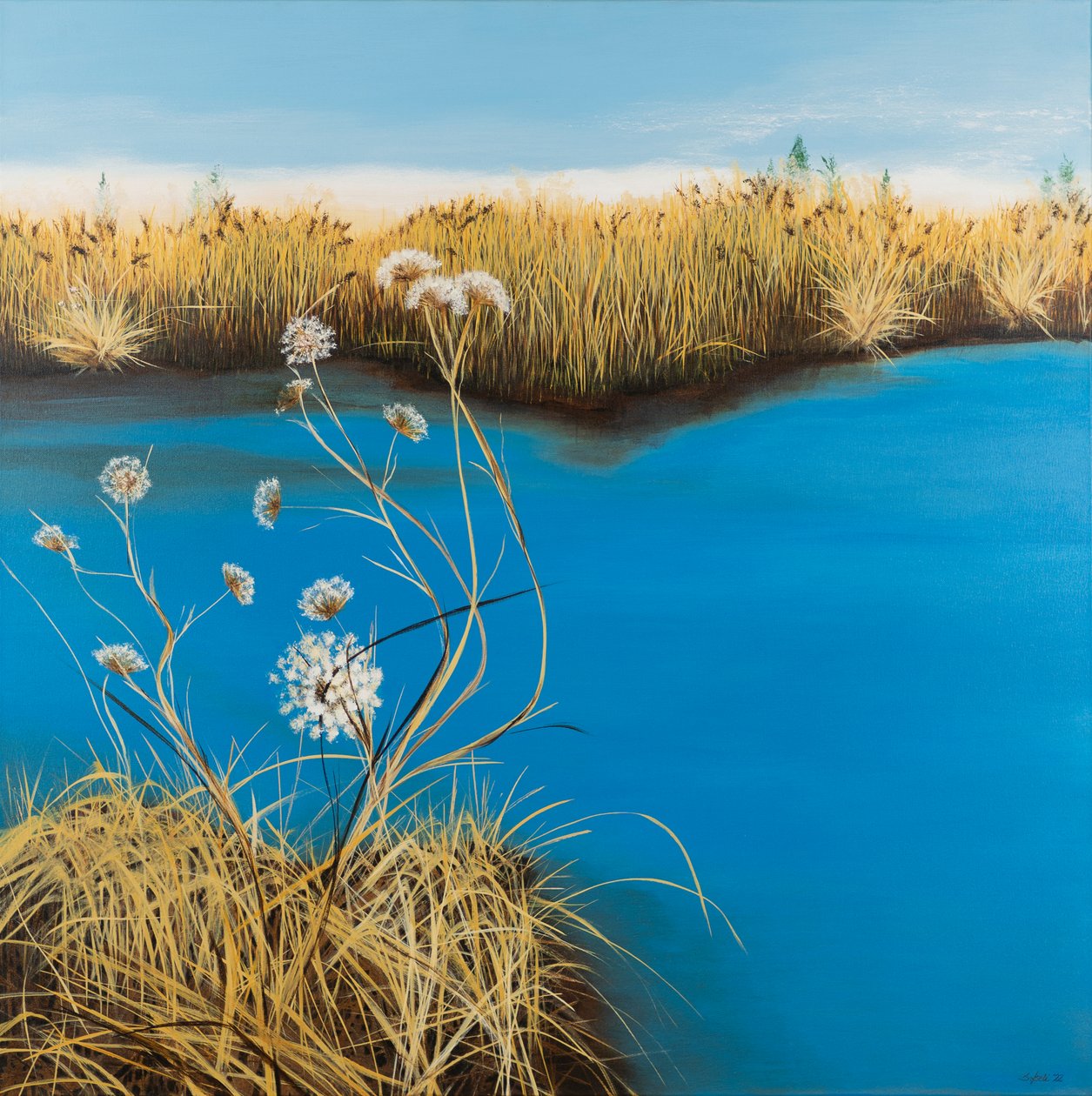 Marshland, 2022 (akril, vászon) alkotó: Sandy Iseli