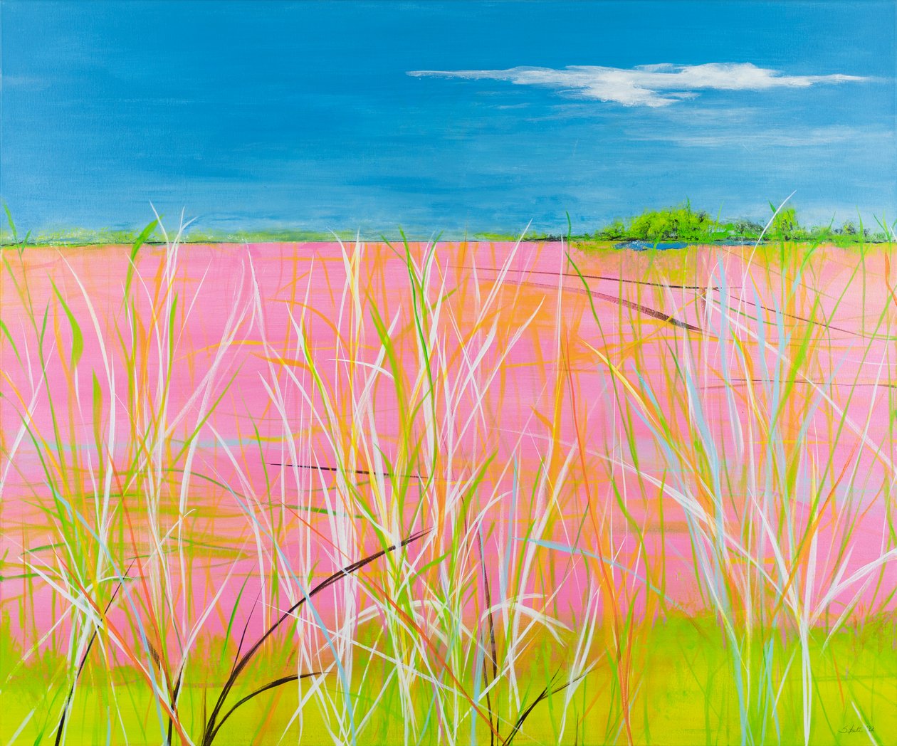 Pink Rhapsody, 2022 (akril, vászon) alkotó: Sandy Iseli