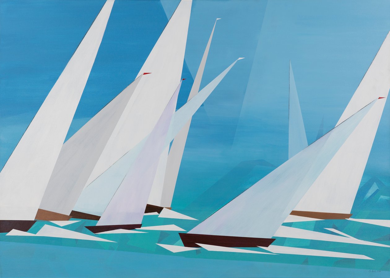 Regatta, 2016 (akril, vászon) alkotó: Sandy Iseli