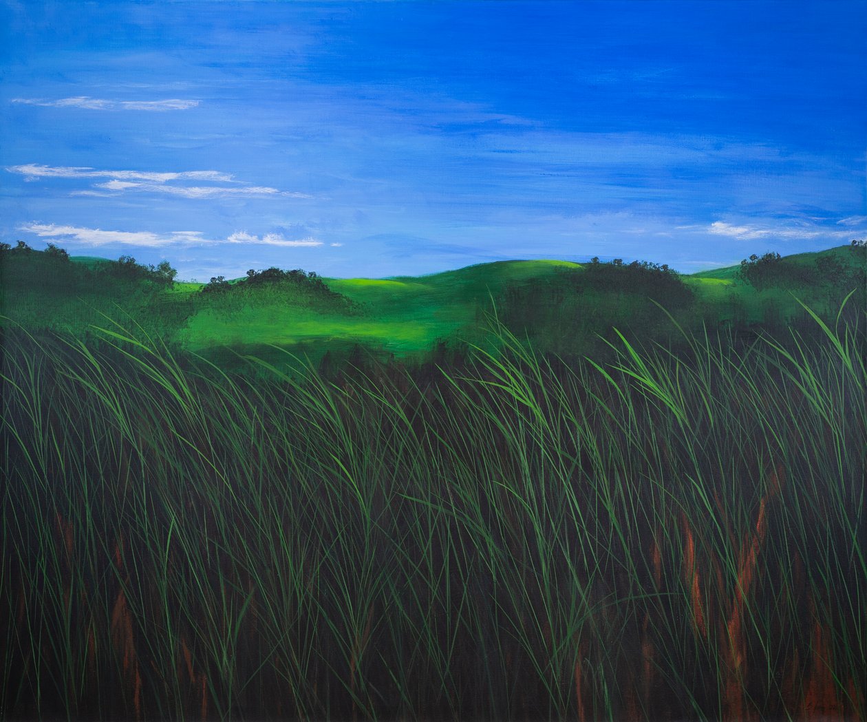 Rolling Hills, 2022 (akril, vászon) alkotó: Sandy Iseli