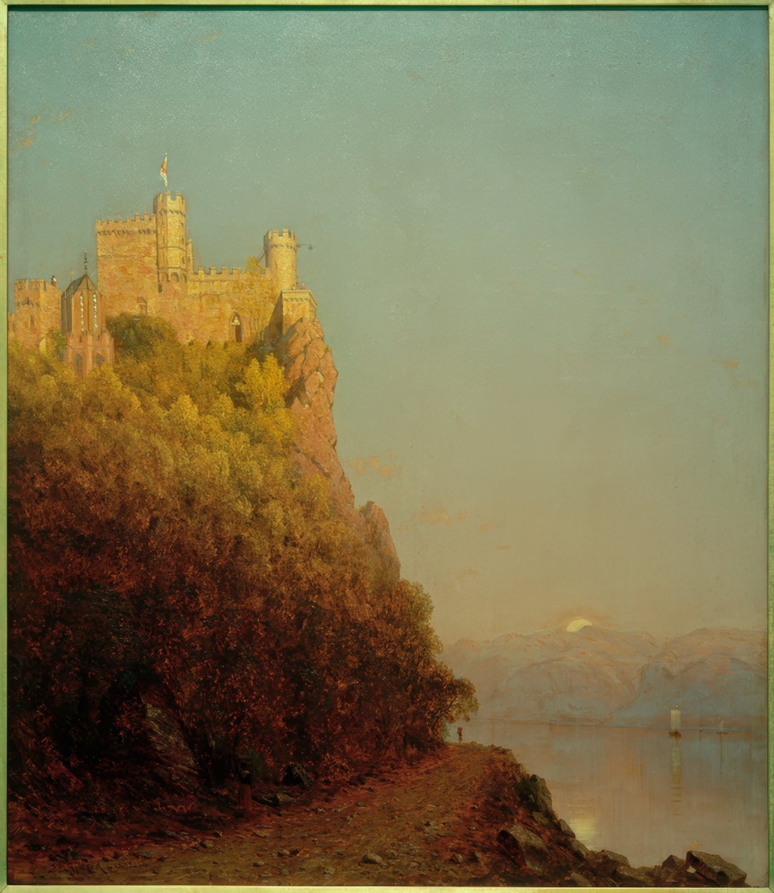 Rheinstein kastély / Sanford Robinson Gifford festménye alkotó: Sanford Robinson Gifford