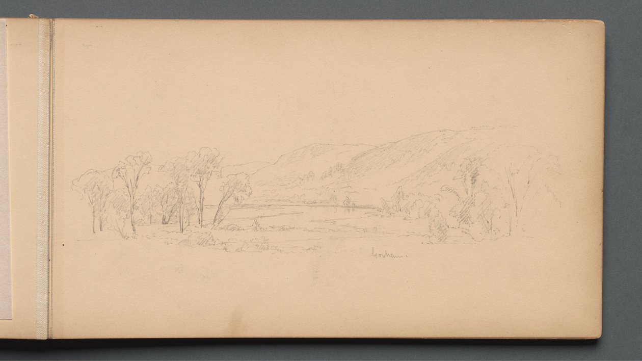 Vázlatfüzet, 06. oldal: "Gorham" (Maine) alkotó: Sanford Robinson Gifford