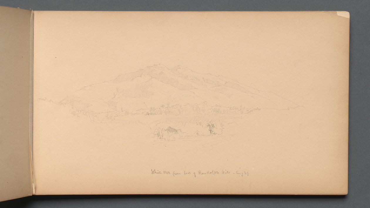 Vázlatfüzet, 12. oldal: Fehér hegyek a Randolph Hill lábától, 1859. alkotó: Sanford Robinson Gifford