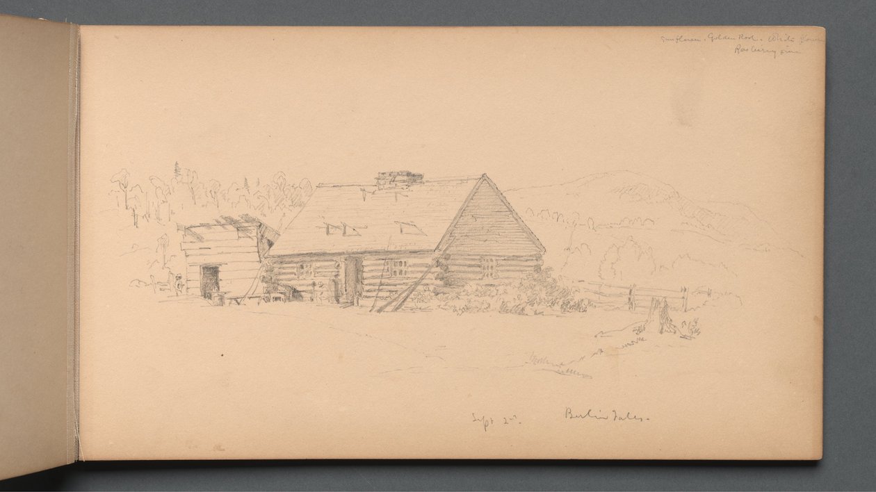 Vázlatfüzet, 14. oldal: "Berlin Falls szeptember 2." alkotó: Sanford Robinson Gifford