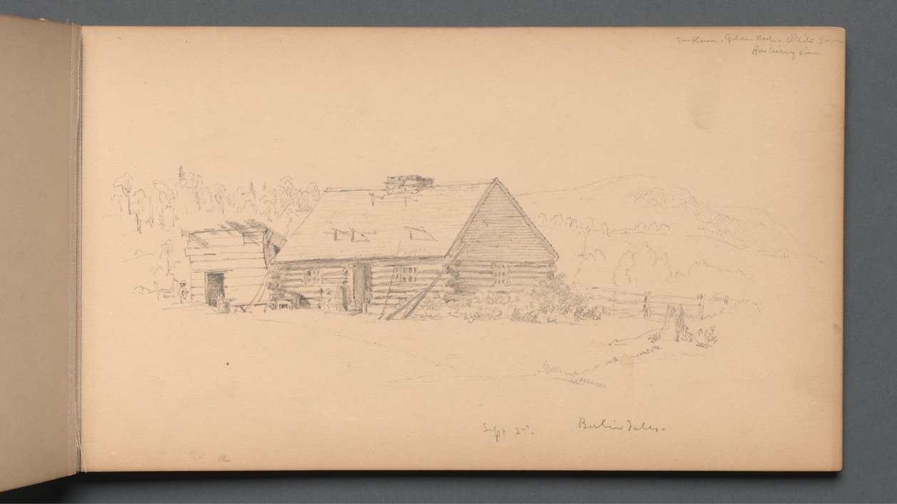 Vázlatfüzet, 14. oldal: "Berlin Falls szeptember 2." alkotó: Sanford Robinson Gifford