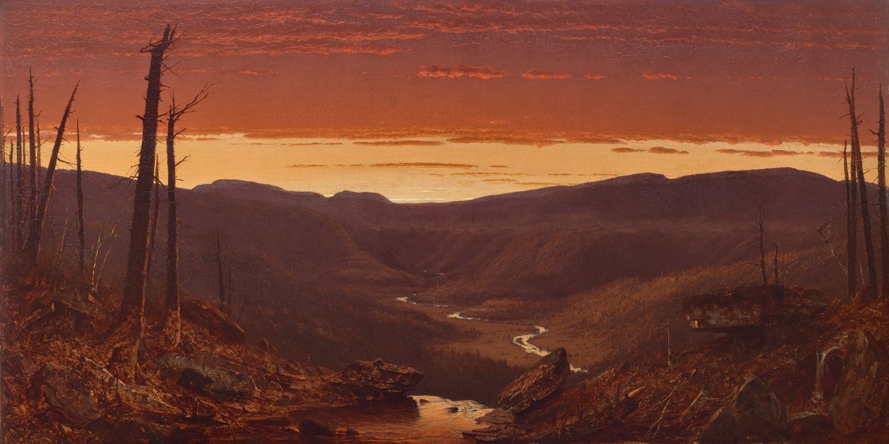Alkonyat Catskillékben alkotó: Sanford Robinson Gifford