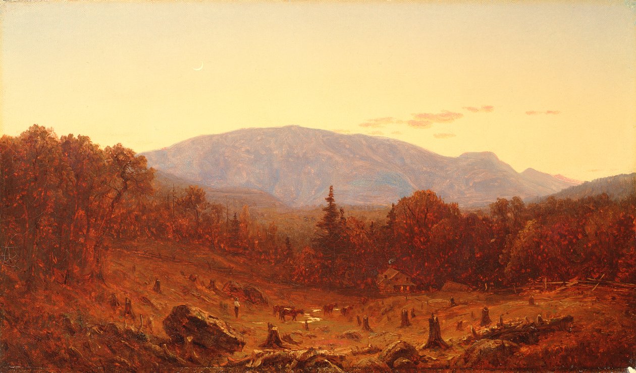 Alkonyat a Hunter-hegyen alkotó: Sanford Robinson Gifford