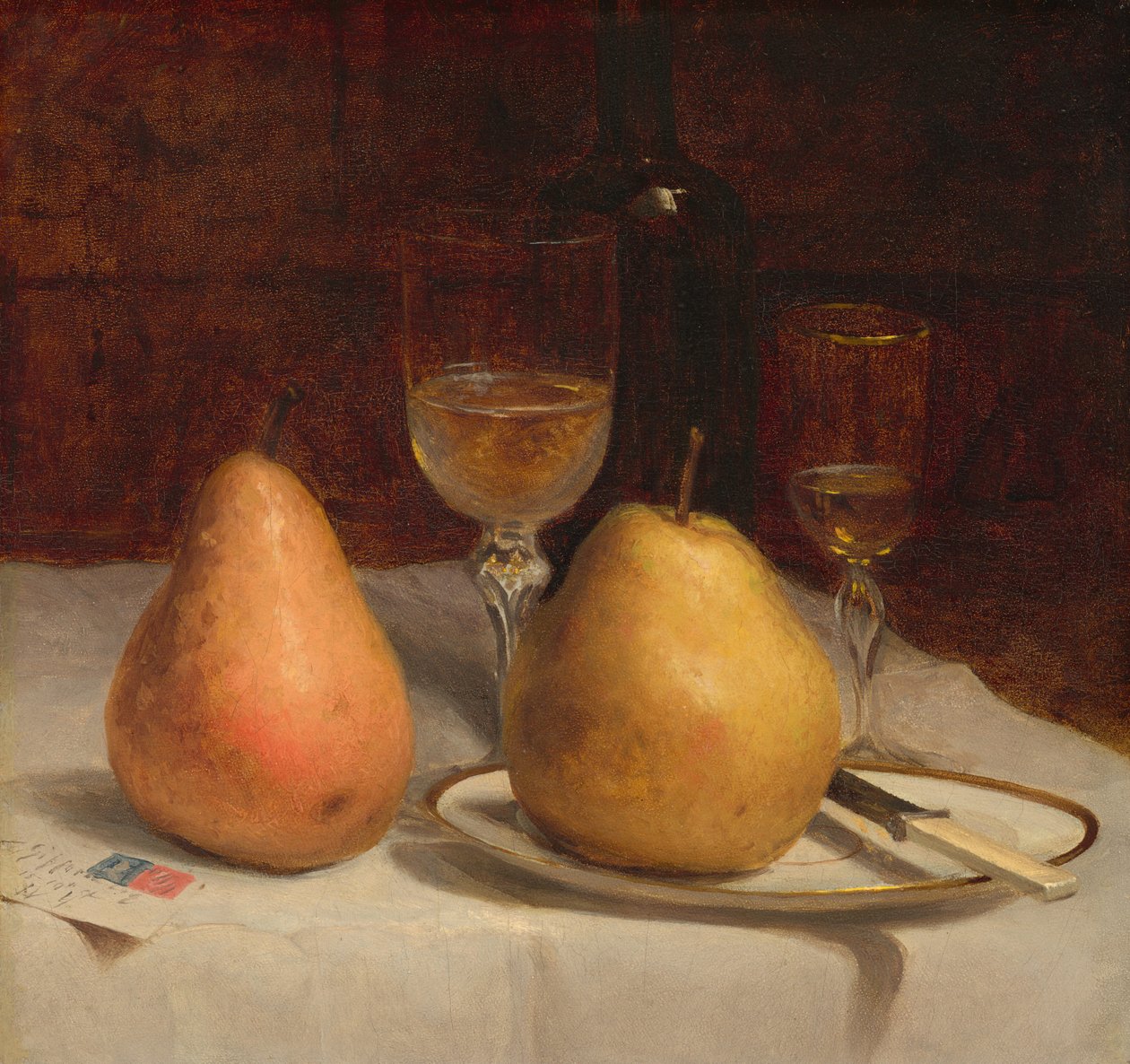 Két körte egy asztallapon alkotó: Sanford Robinson Gifford