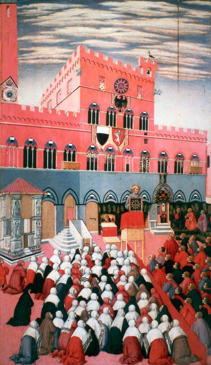 San Bernardino prédikációja, 1426-1481 alkotó: Sano di Pietro