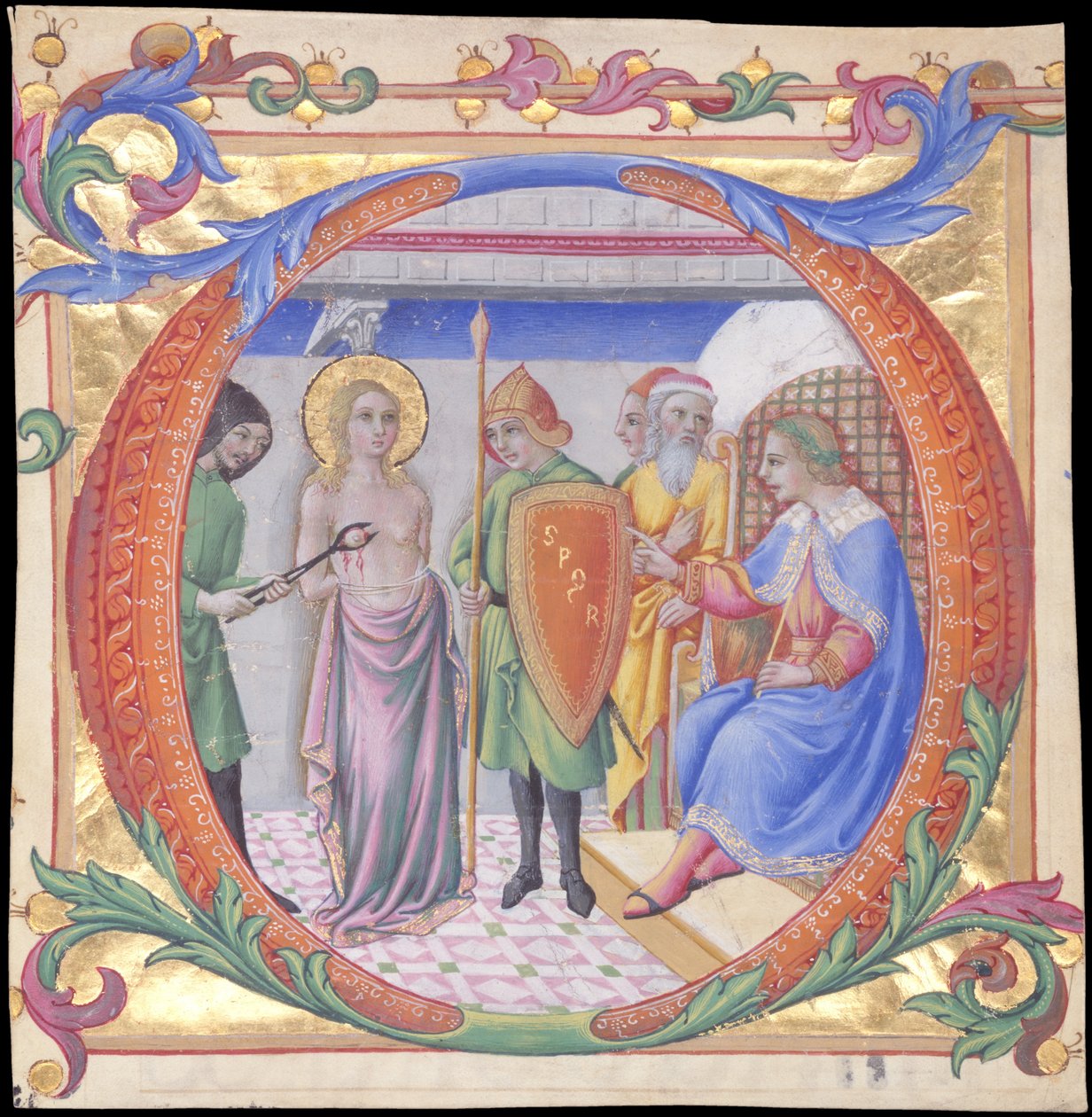Szent Agatha mártíromsága D kezdetben, kb. 1470-73. alkotó: Sano di Pietro