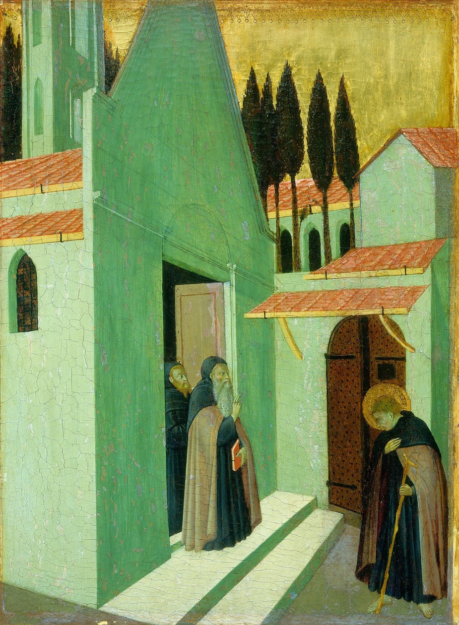 Szent Antal elhagyja kolostorát, c. 14301435 alkotó: Sano di Pietro
