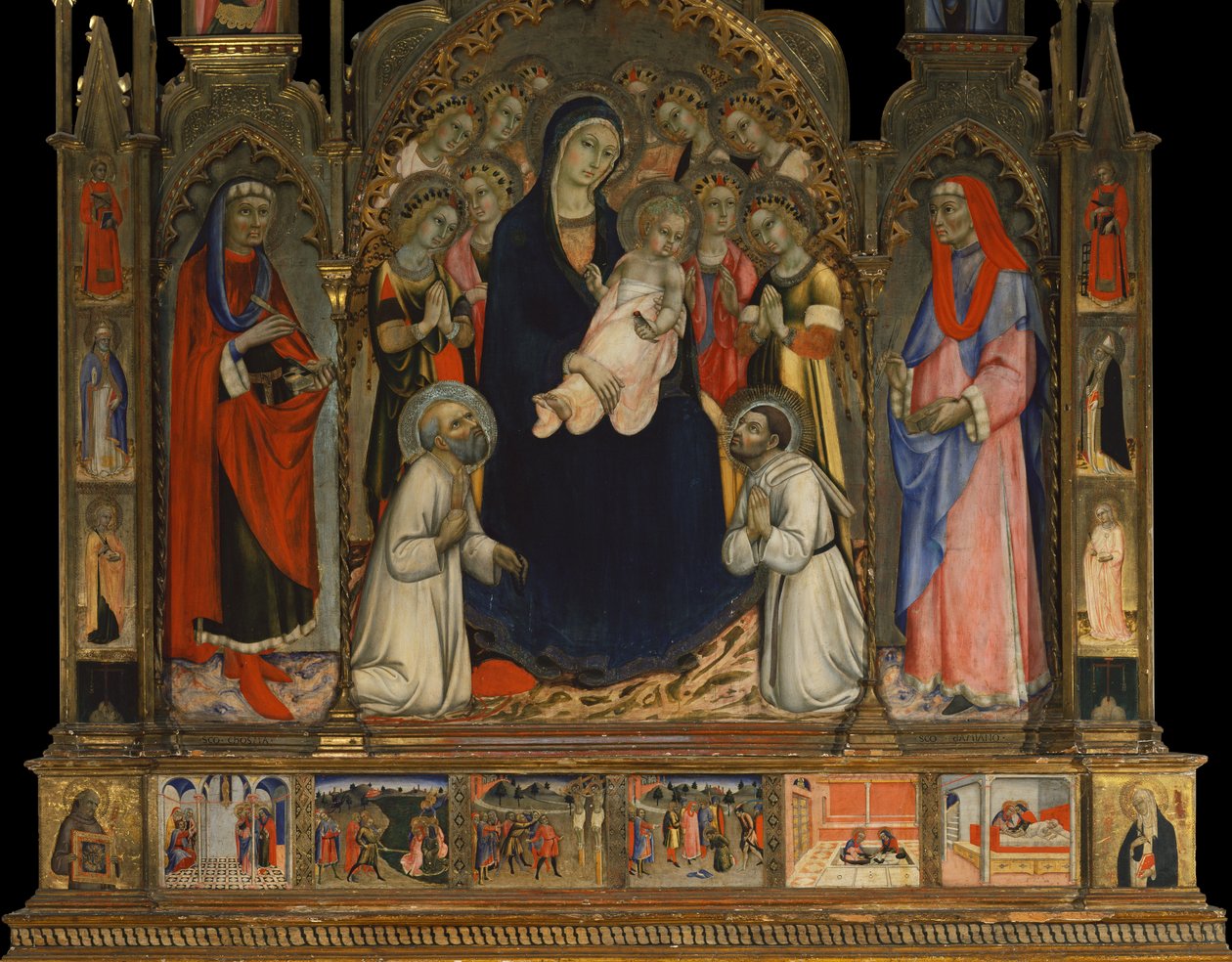 Szent Kozma és Damian oltárképe (fára festett) alkotó: Sano di also Ansano di Pietro di Mencio Pietro