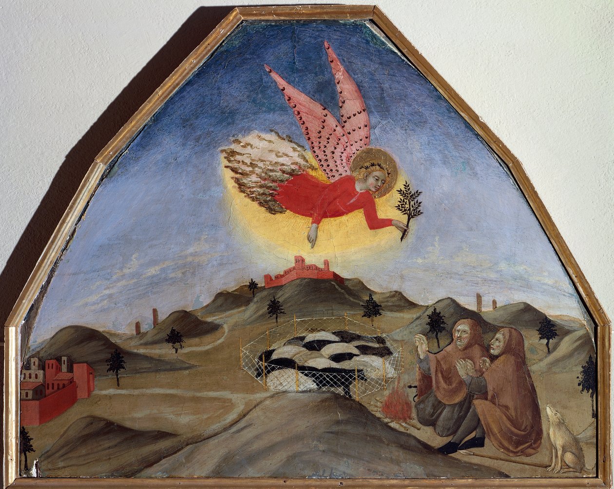 Pásztoroknak szóló hirdetmény, Sano di Pietro (1406-1481) alkotó: Sano di also Ansano di Pietro di Mencio Pietro