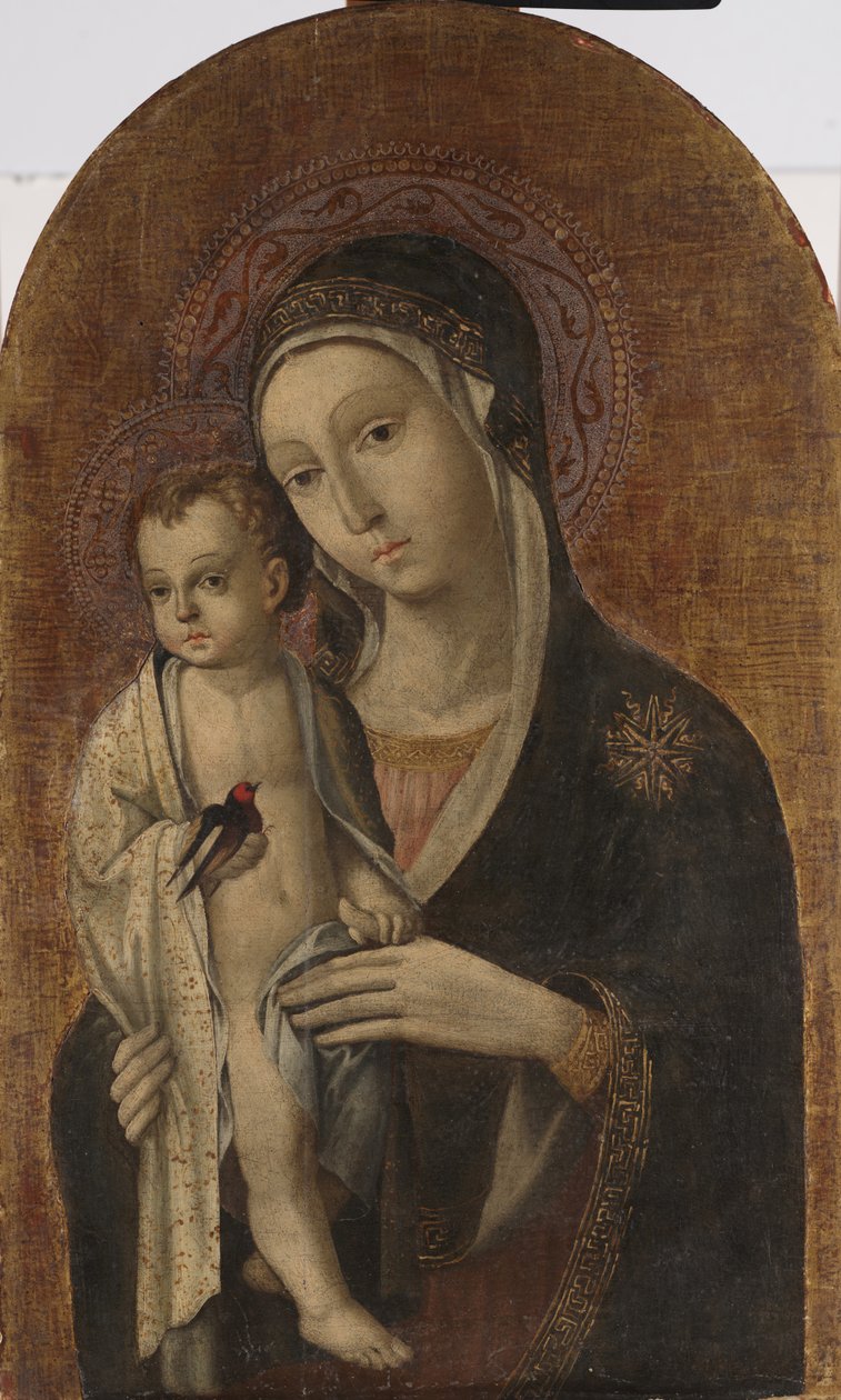Madonna és gyermek (tempera a panelen) alkotó: Sano di also Ansano di Pietro di Mencio Pietro