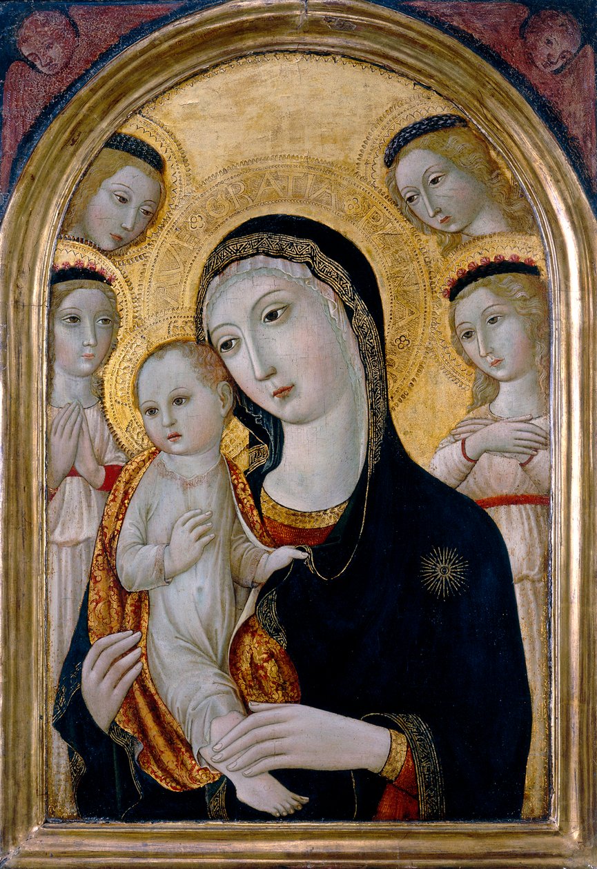 Madonna és gyermeke angyalokkal, 1480 körül alkotó: Sano di also Ansano di Pietro di Mencio (workshop of) Pietro